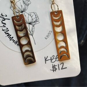 Moon Phase witchy earrings gold toned